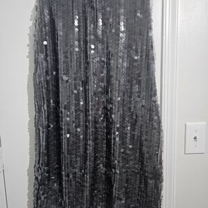 Old Navy Silver Sequin Maxi Skirt